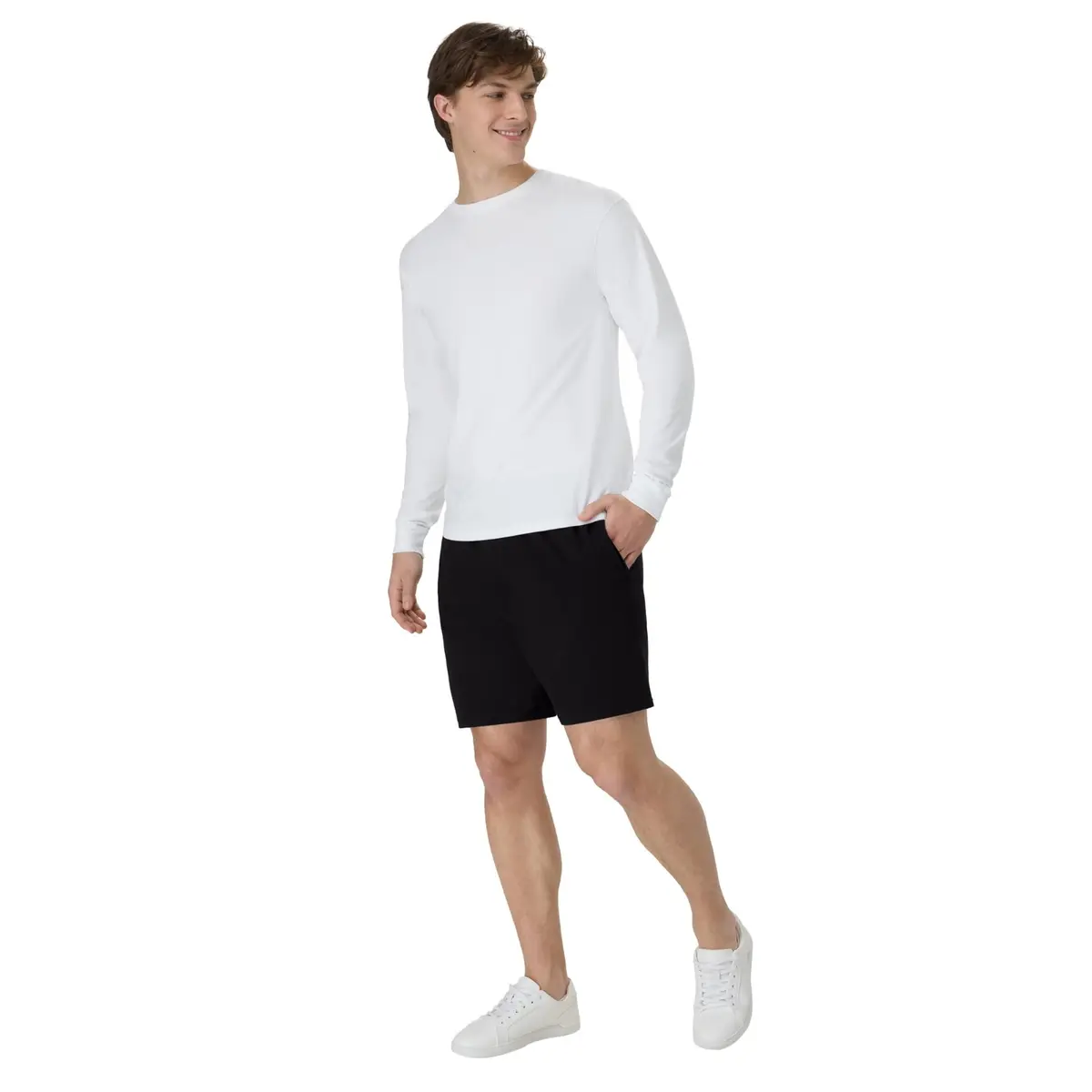 Hanes Men's Jersey Cotton Workout Shorts with Pockets, Black, 7.5" Inseam (XL) - view 7