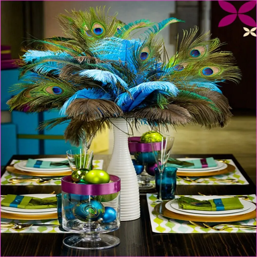 Shekyeon Natural Peacock Feathers 10-12inch | Wedding & Party Decor (110 chars) - view 4