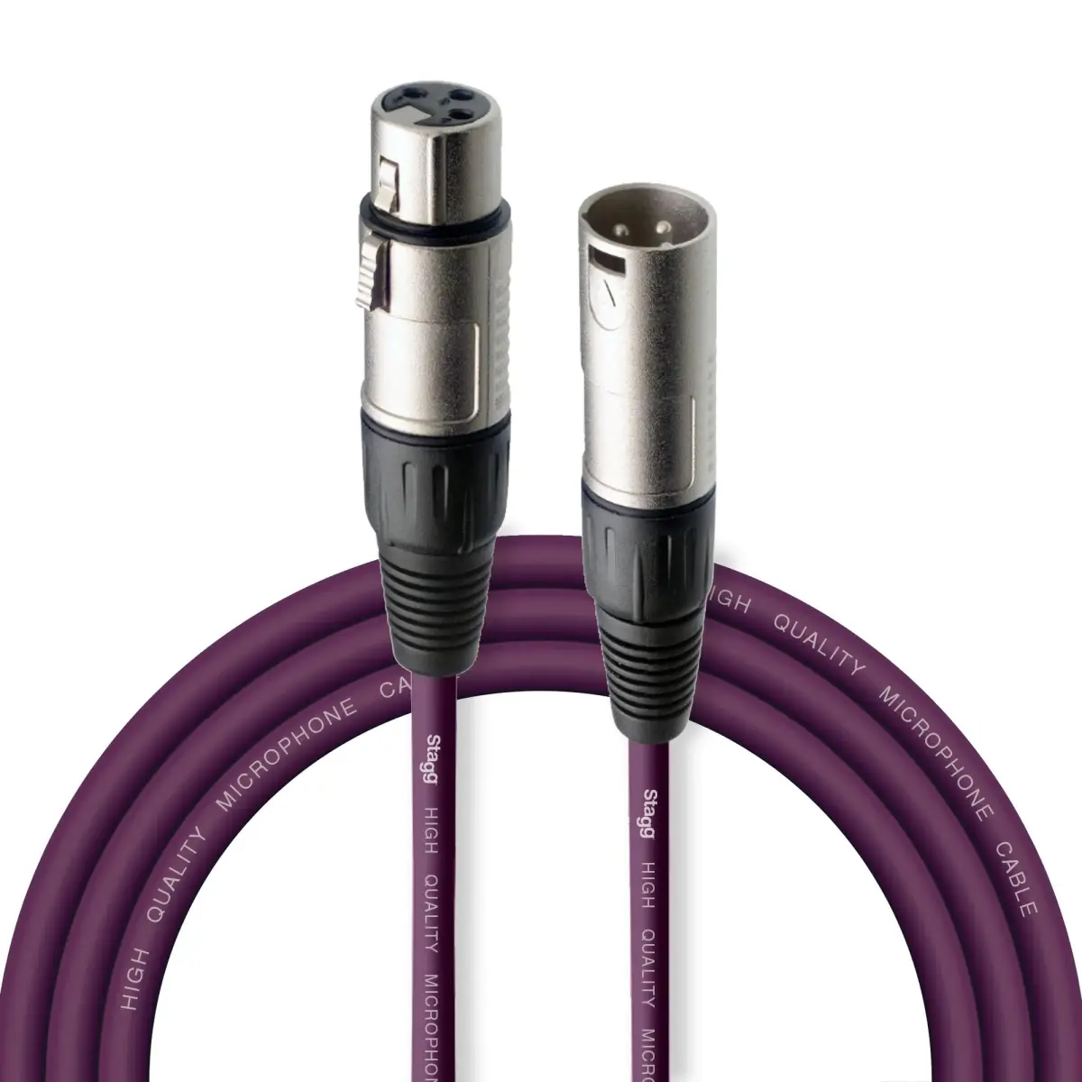 Stagg SMC3 CPP 3m XLR to XLR Microphone Cable - Purple | Balanced Audio Cable for Microphones - main product image
