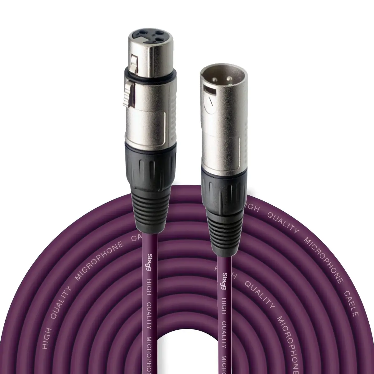 Stagg SMC10 CPP 10m XLR to XLR Microphone Cable - Purple | Balanced Audio Transmission - main product image