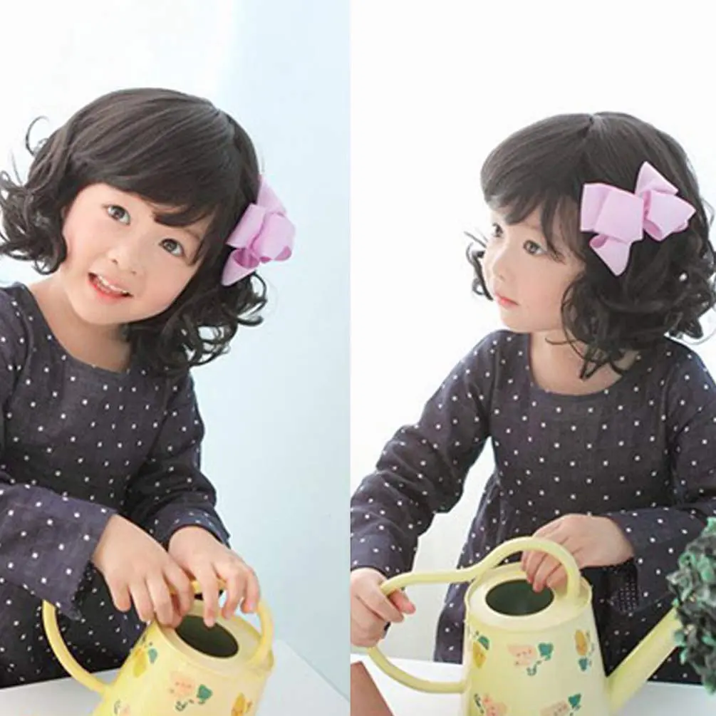 OMORFIEER Kids Black Curly Wig 40-51cm | Adjustable, Heat Friendly, Cosplay Wig - view 2