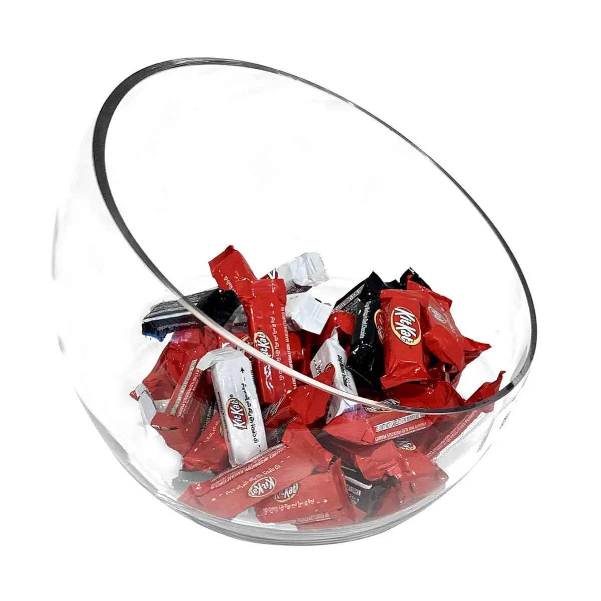 WGVI Slant Cut Bowl Glass Vase | 11" Width, 9.5" Height | Clear Terrarium & Floral Container - view 6