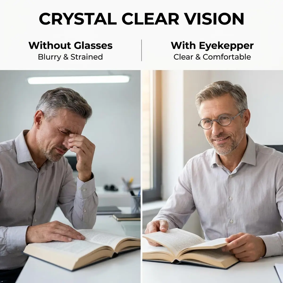 Eyekepper Round Reading Glasses 0.50 Diopter (38mm Lens Width) | Clear Vision for Presbyopia - view 3