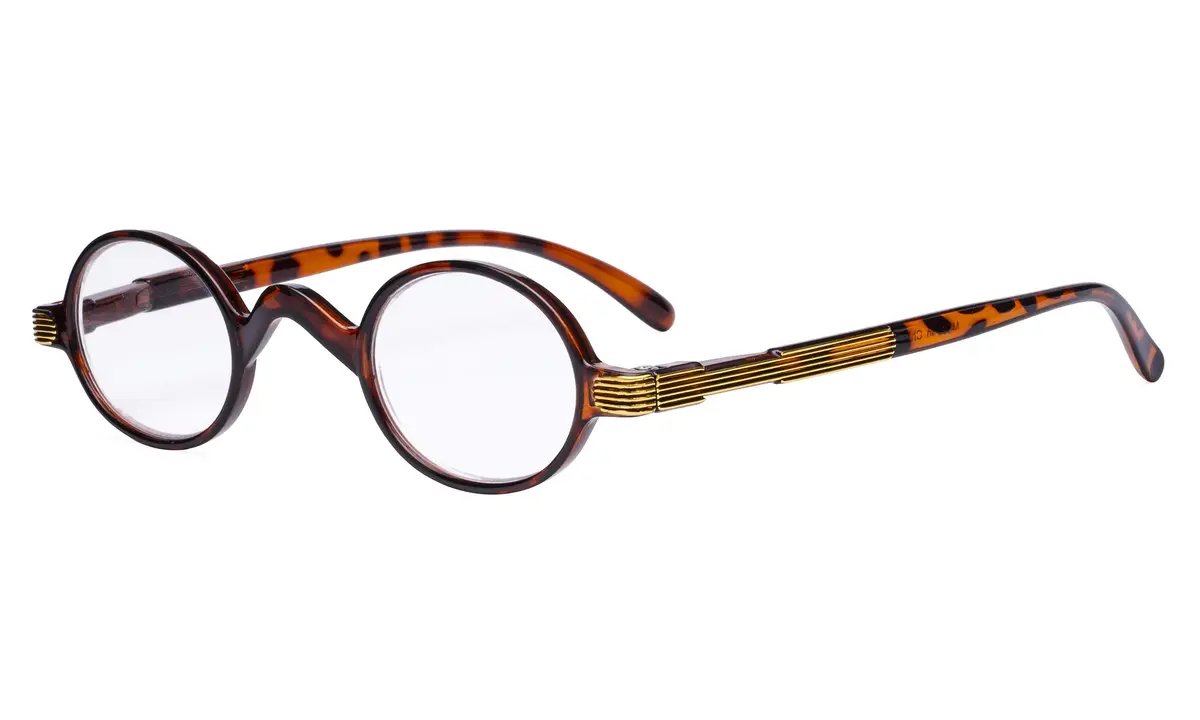 Eyekepper 1.75 Diopter Round Reading Glasses for Men & Women, Tortoise Frame | Spring Hinges, Scratch-Resistant Lenses - main product image