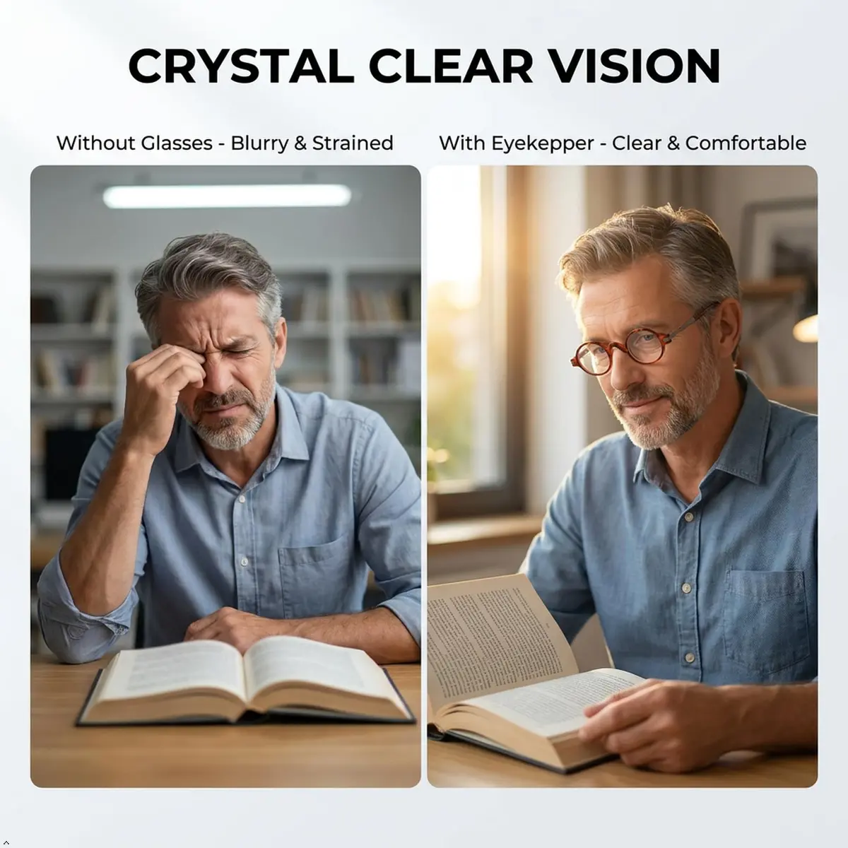 Eyekepper 1.75 Diopter Round Reading Glasses for Men & Women, Tortoise Frame | Spring Hinges, Scratch-Resistant Lenses - view 3