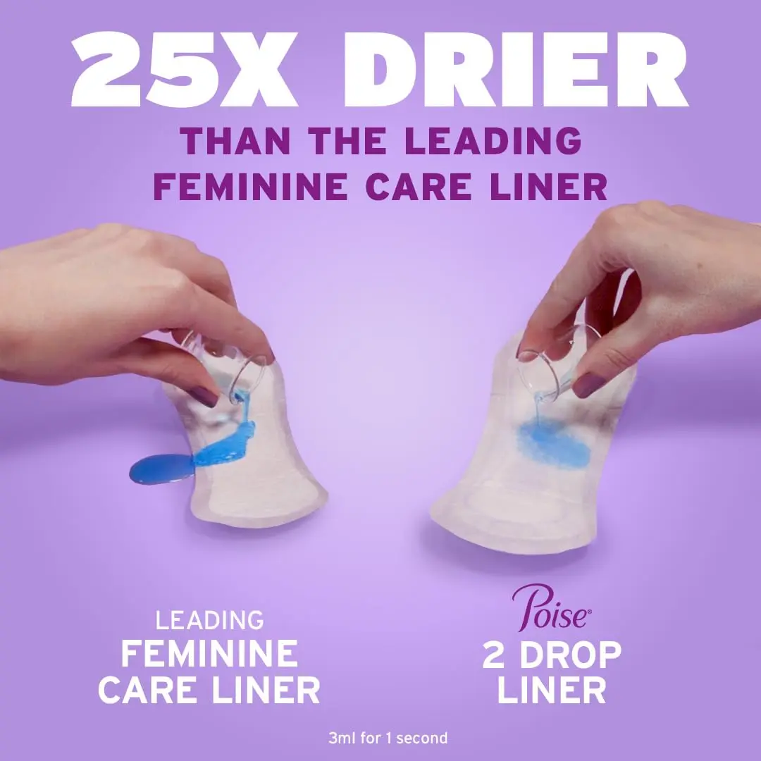 Poise Daily Liners Incontinence Panty Liners Long 176 ct | Ultra-Absorbent, Odor Control, Thin & Stay in Place - view 5