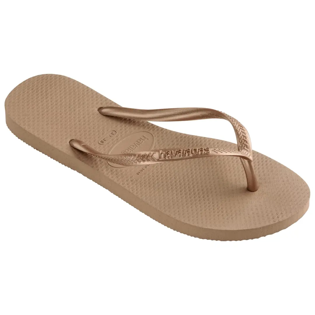 Havaianas Women's Slim Sandal, Rose Gold, 37/38 BR (7-8 M US) | Minimalist & Durable Rubber Flip Flop - view 4