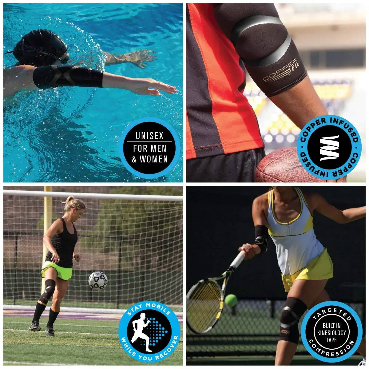 Copper Fit Pro Series Compression Knee Sleeve XX-Large | FDA Approved Knee Support for Pain Relief - view 4