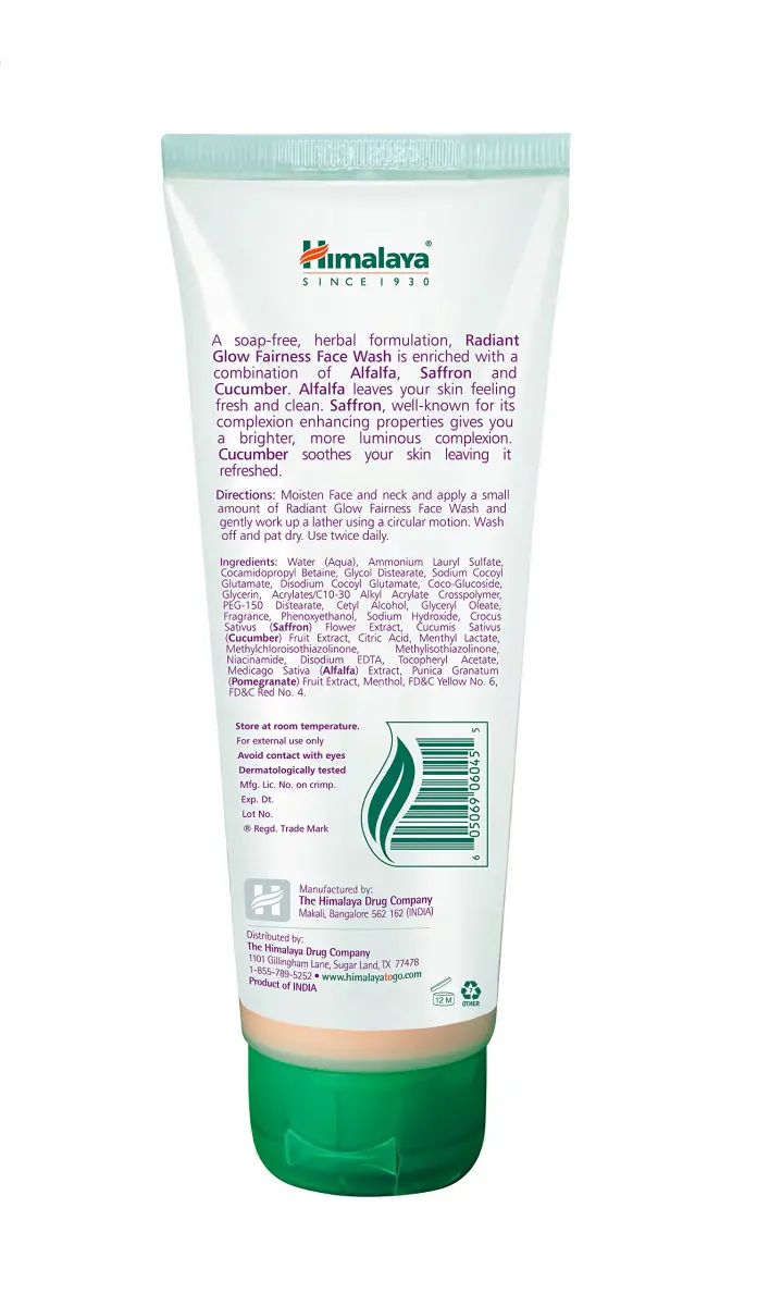 Himalaya Radiant Glow Fairness Face Wash 100ml (3.38 Fl Oz) | For Even-Looking Skin Tone - view 2