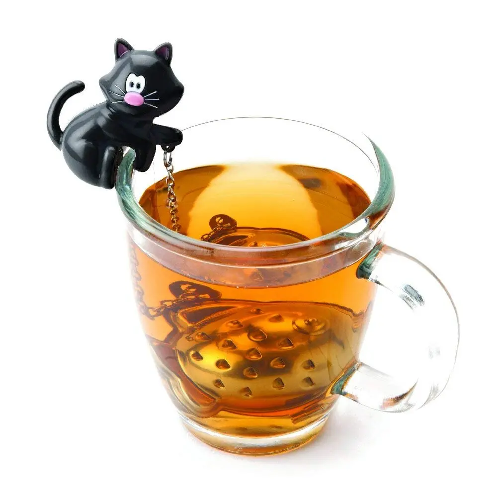 Joie Meow Tea Ball Infuser 2"L x 2"W x 1"H | Cute Cat Design Stainless Steel, BPA-Free - main product image
