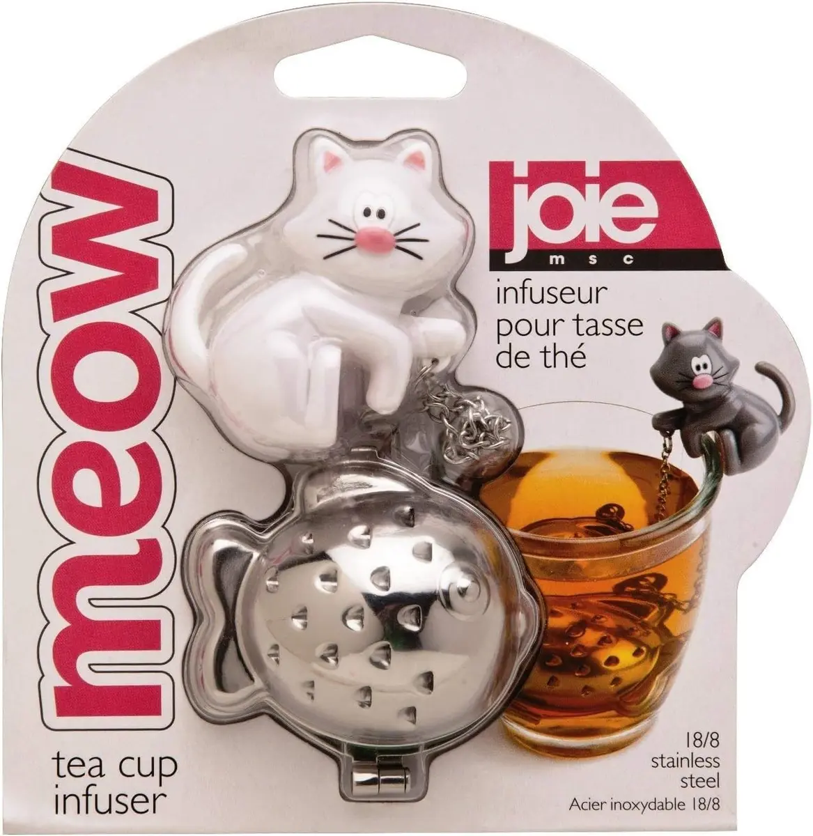 Joie Meow Tea Ball Infuser 2"L x 2"W x 1"H | Cute Cat Design Stainless Steel, BPA-Free - view 2