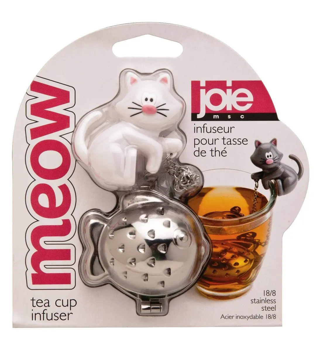 Joie Meow Tea Ball Infuser 2"L x 2"W x 1"H | Cute Cat Design Stainless Steel, BPA-Free - view 3
