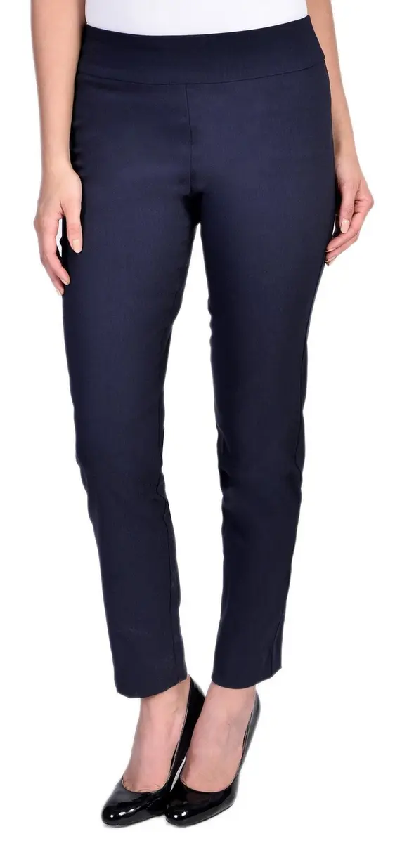 Krazy Larry Women's Pull on Ankle Pants Navy 6 | Comfortable Stretch Fabric with Tummy Control - main product image
