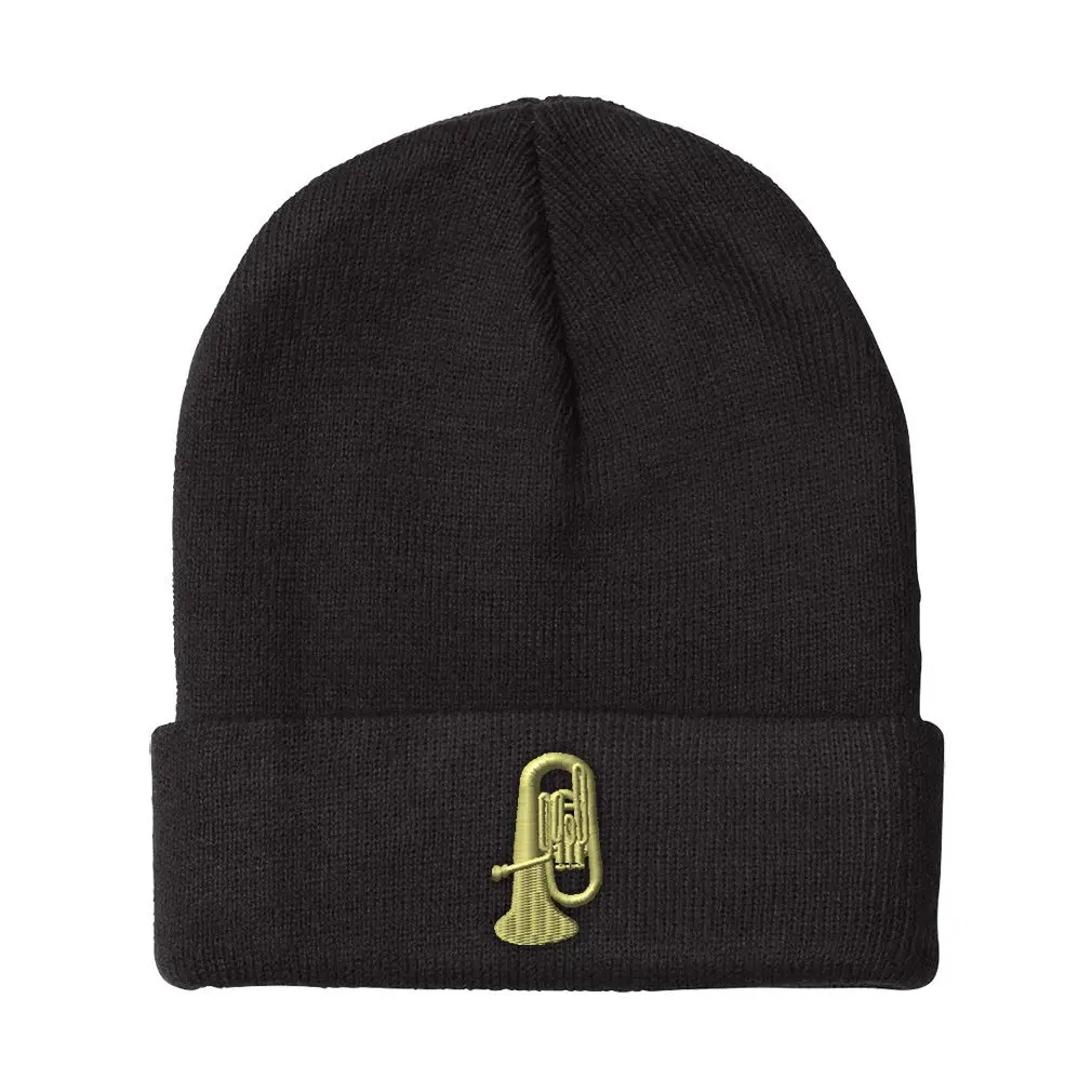 Speedy Pros Beanies for Men & Women | Embroidered Music Skull Cap | One Size Black - main product image