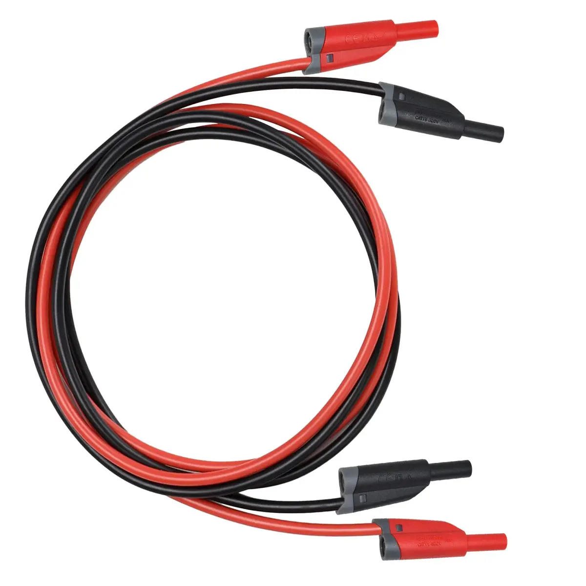 ZIBOO ZB-X13 Stackable Banana Plug Test Leads 1m (3.3ft) | 1000V Rated, 4mm Banana Male Plugs, Red & Black (2-Pack) - view 2