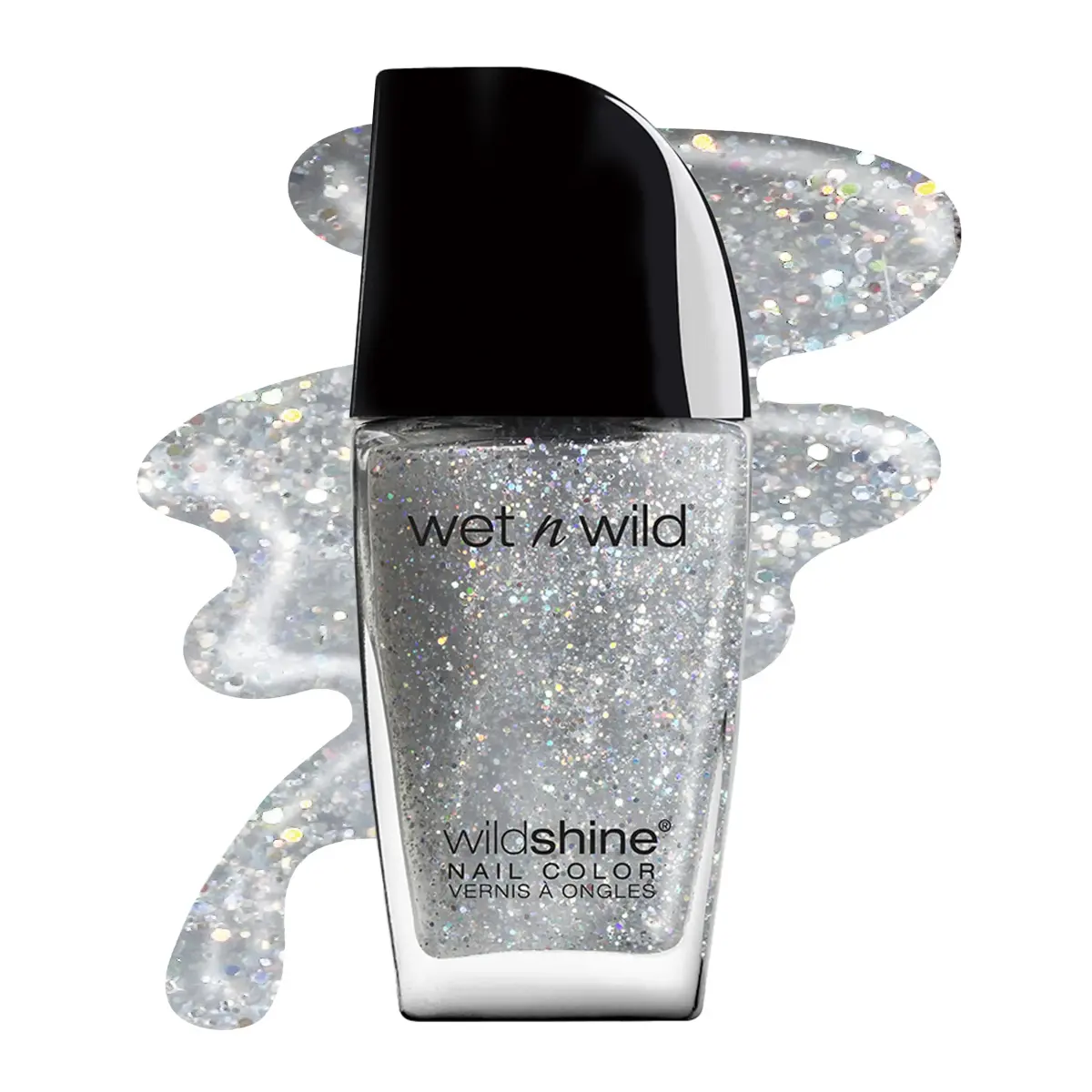wet n wild Wild Shine Nail Polish Kaleidoscope Glitter Top Coat | 12ml (0.41 Fl Oz) - main product image