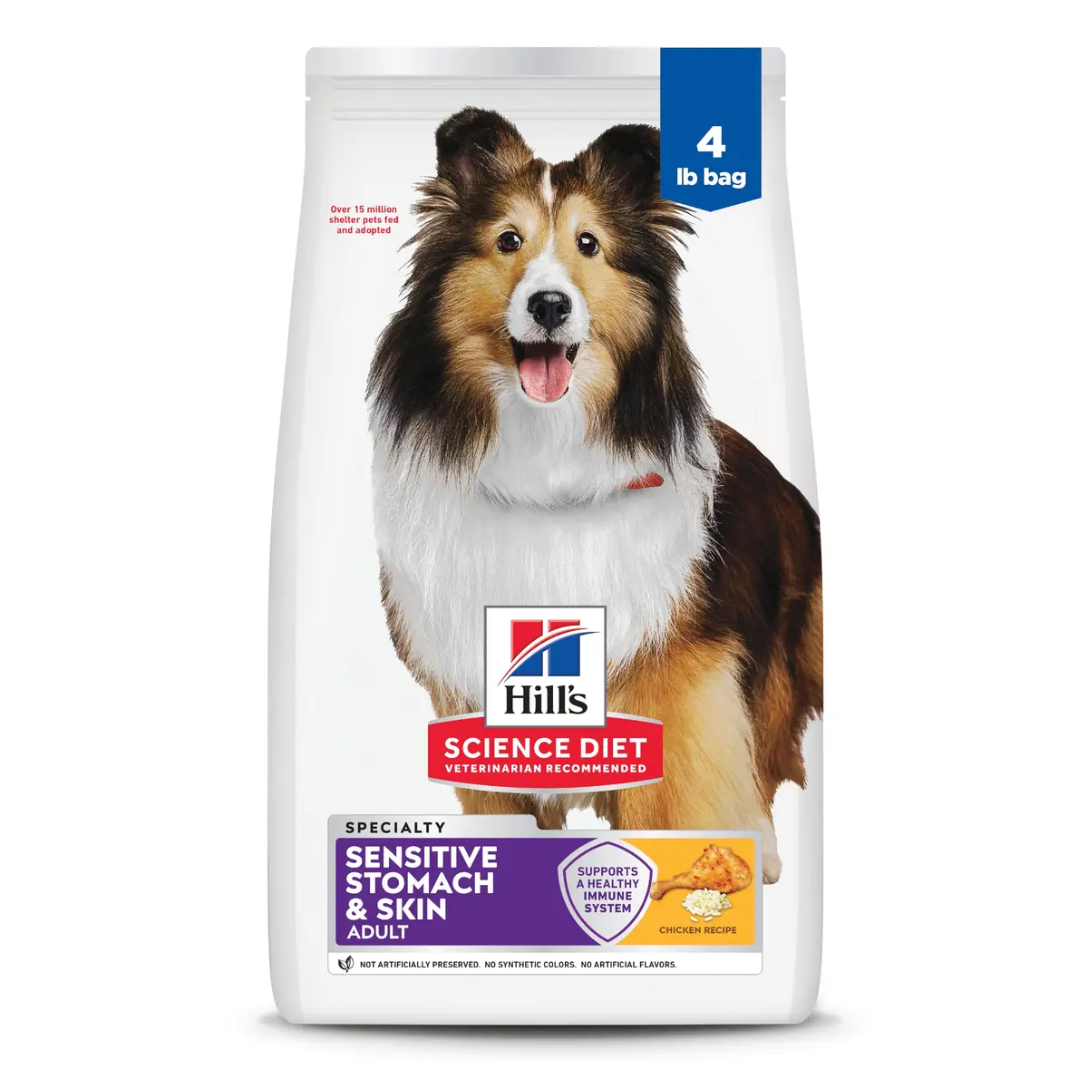 Hill's Science Diet Sensitive Stomach & Skin Dry Dog Food Chicken Recipe 1.81 kg (4 lb) | Vet Recommended for Digestive & Skin Health - main product image