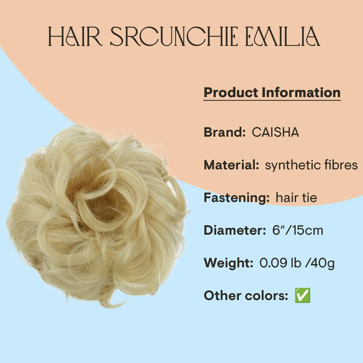 CAISHA Synthetic Donut Hair Piece Updo Platinum Blonde G11E | Heat-Resistant Synthetic Fiber - view 2