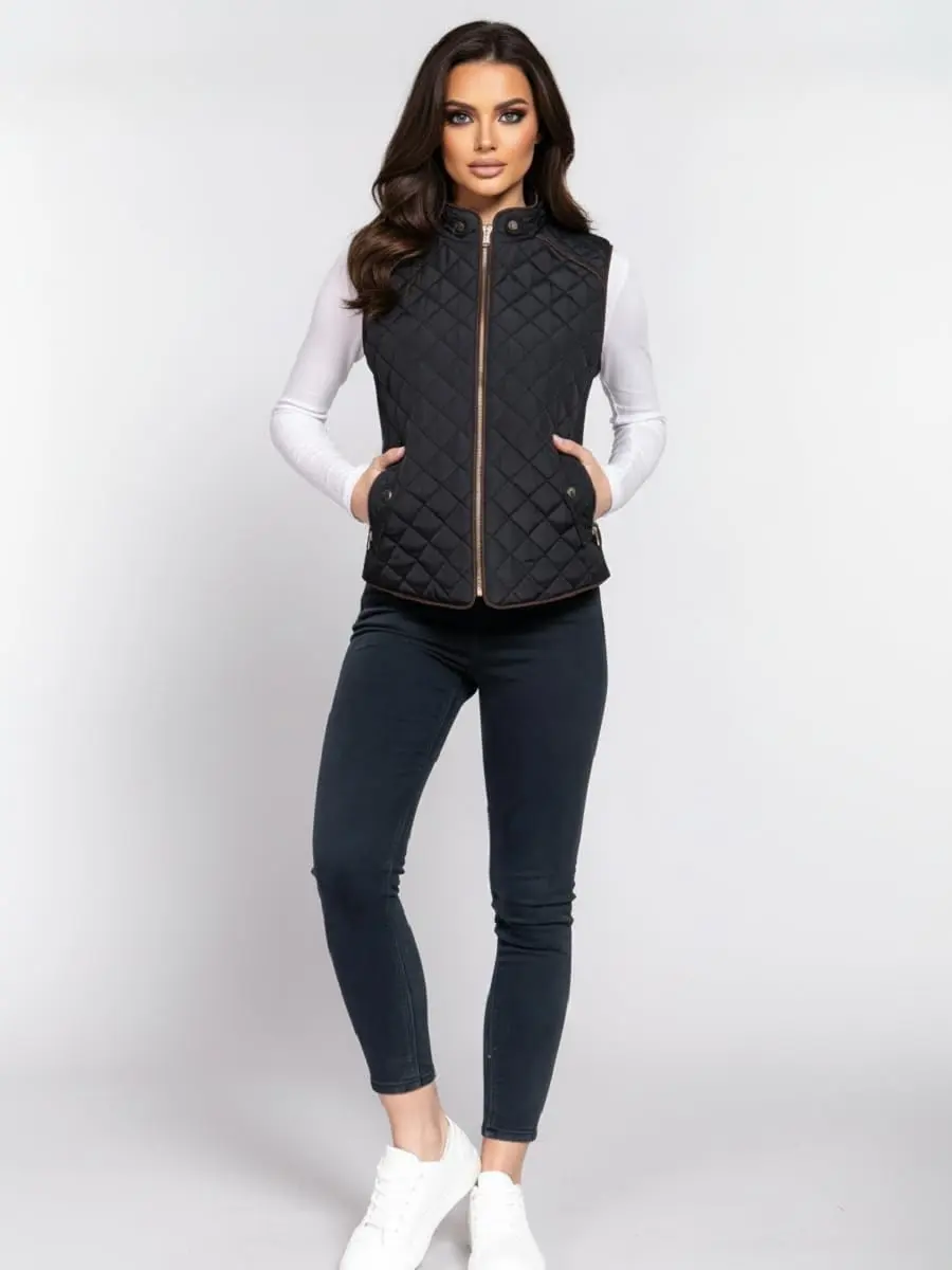 NE PEOPLE Women's Lightweight Quilted Zip Vest-BLACK-XL | Breathable, Weatherproof & Slim Fit - view 5