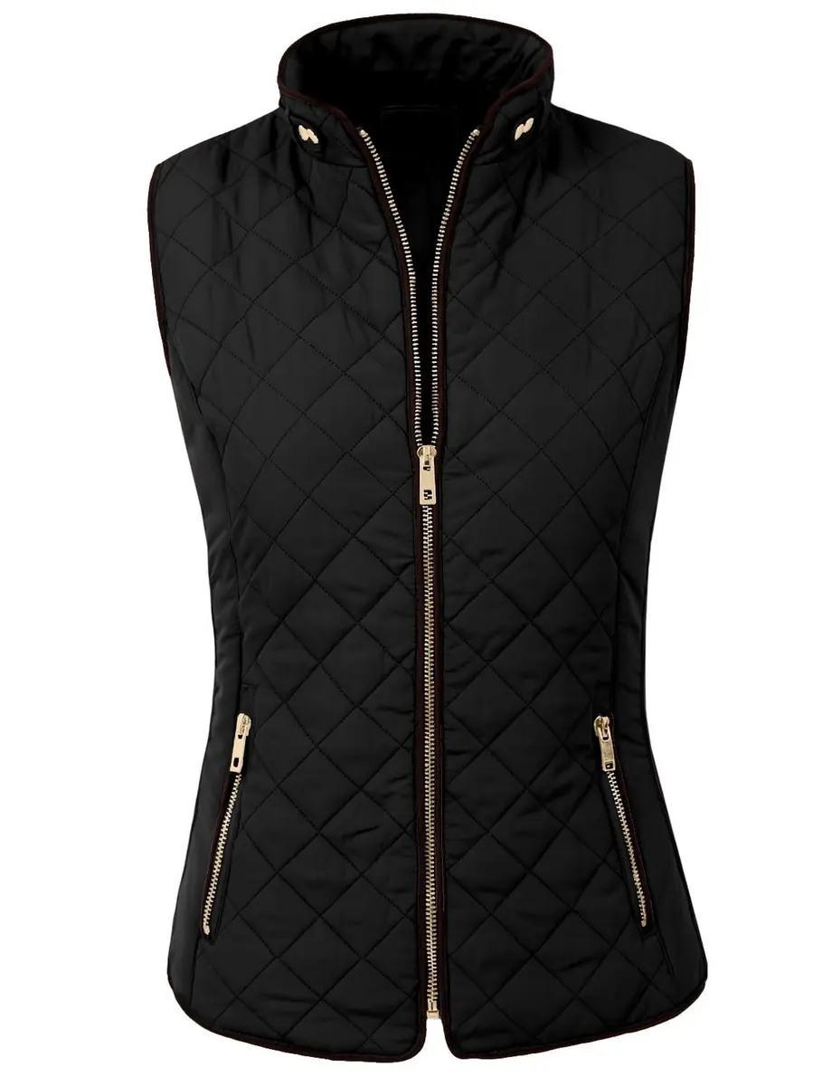 NE PEOPLE Women's Lightweight Quilted Zip Vest-BLACK-XL | Breathable, Weatherproof & Slim Fit - view 6