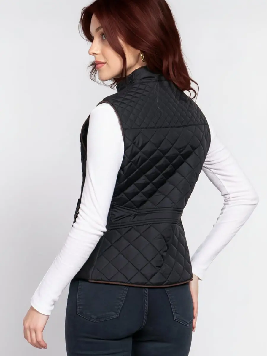 NE PEOPLE Women's Lightweight Quilted Zip Vest-BLACK-XL | Breathable, Weatherproof & Slim Fit - view 4