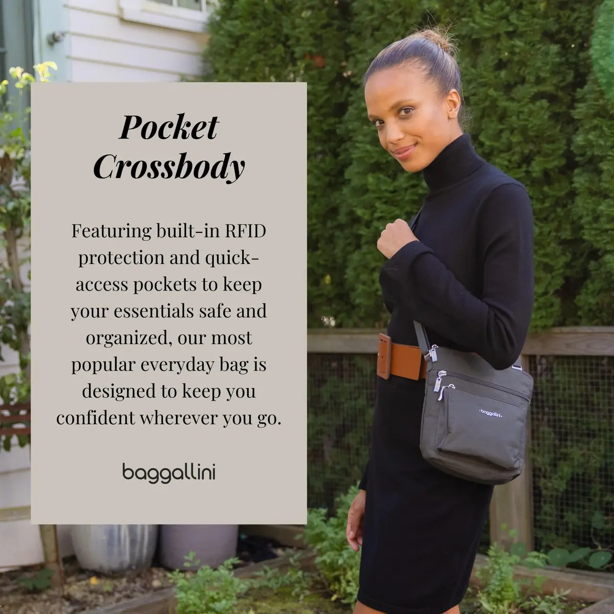Baggallini Pocket Crossbody RFID Travel Bag for Women | Water-Resistant Lightweight Purse - view 2