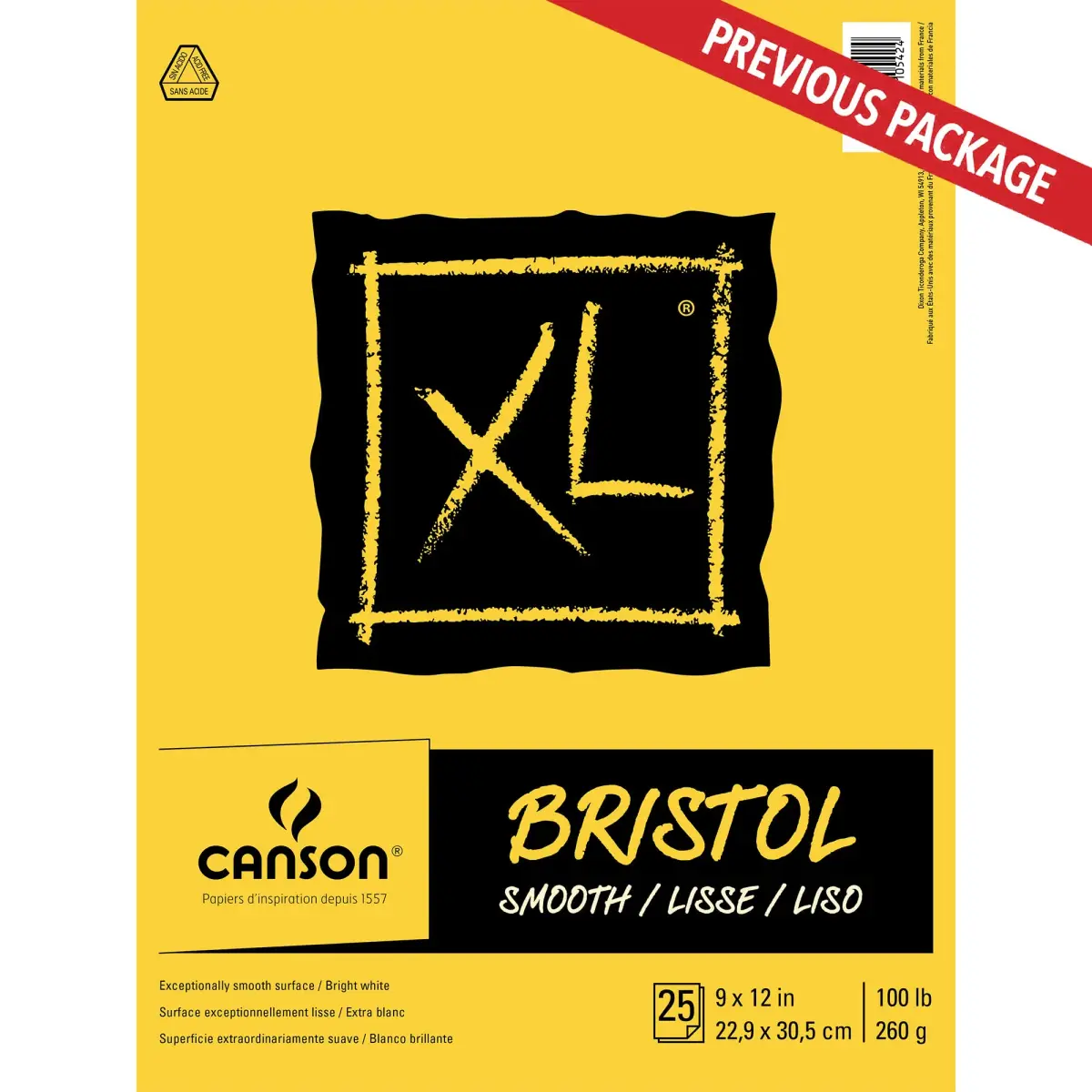 Canson XL Series Bristol Paper Pad Smooth 9x12 in 260gsm (100lb) | High Contrast Art Paper for Pen, Ink, Marker - view 2