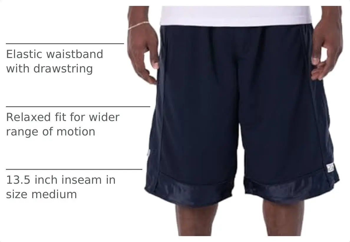 Pro Club Heavyweight Mesh Basketball Shorts Navy Large | Superior Comfort & Durability - view 4