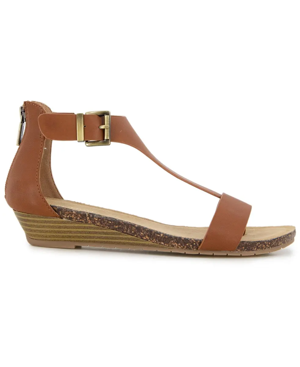 Kenneth Cole REACTION Women's Great Gal T-Strap Wedge Sandal, Toffee, 5 M US | Effortless chic style with breathable Ortholite foam - view 3