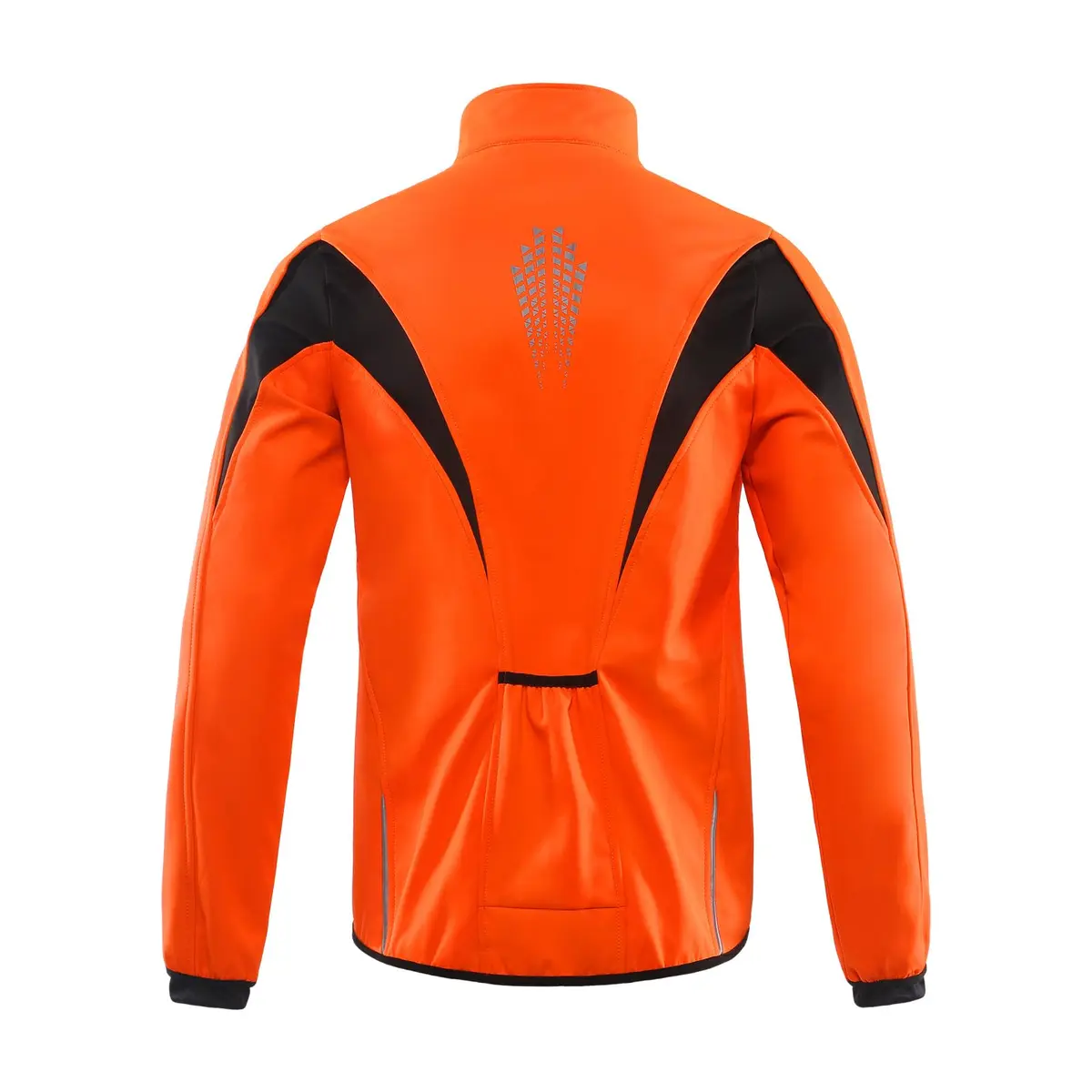 ARSUXEO Winter Cycling Jacket for Men, Fleece-Lined Softshell Orange S | Windproof & Breathable - view 2