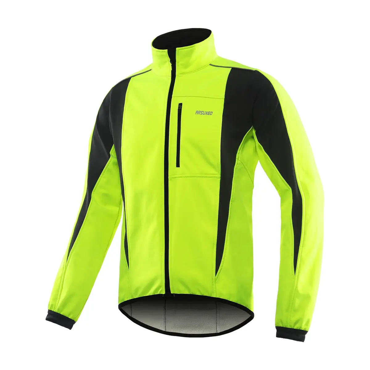 ARSUXEO Winter Cycling Jacket for Men, Fleece-Lined Softshell Green XL | Windproof & Water-Resistant - main product image