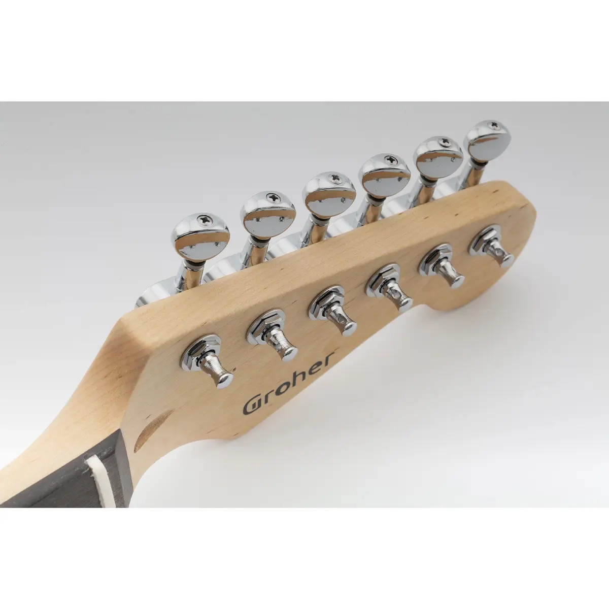 Musiclily Basic R15A 6 inline Sealed Tuners Set Chrome | Vintage Oval Button for Electric Guitar - view 8