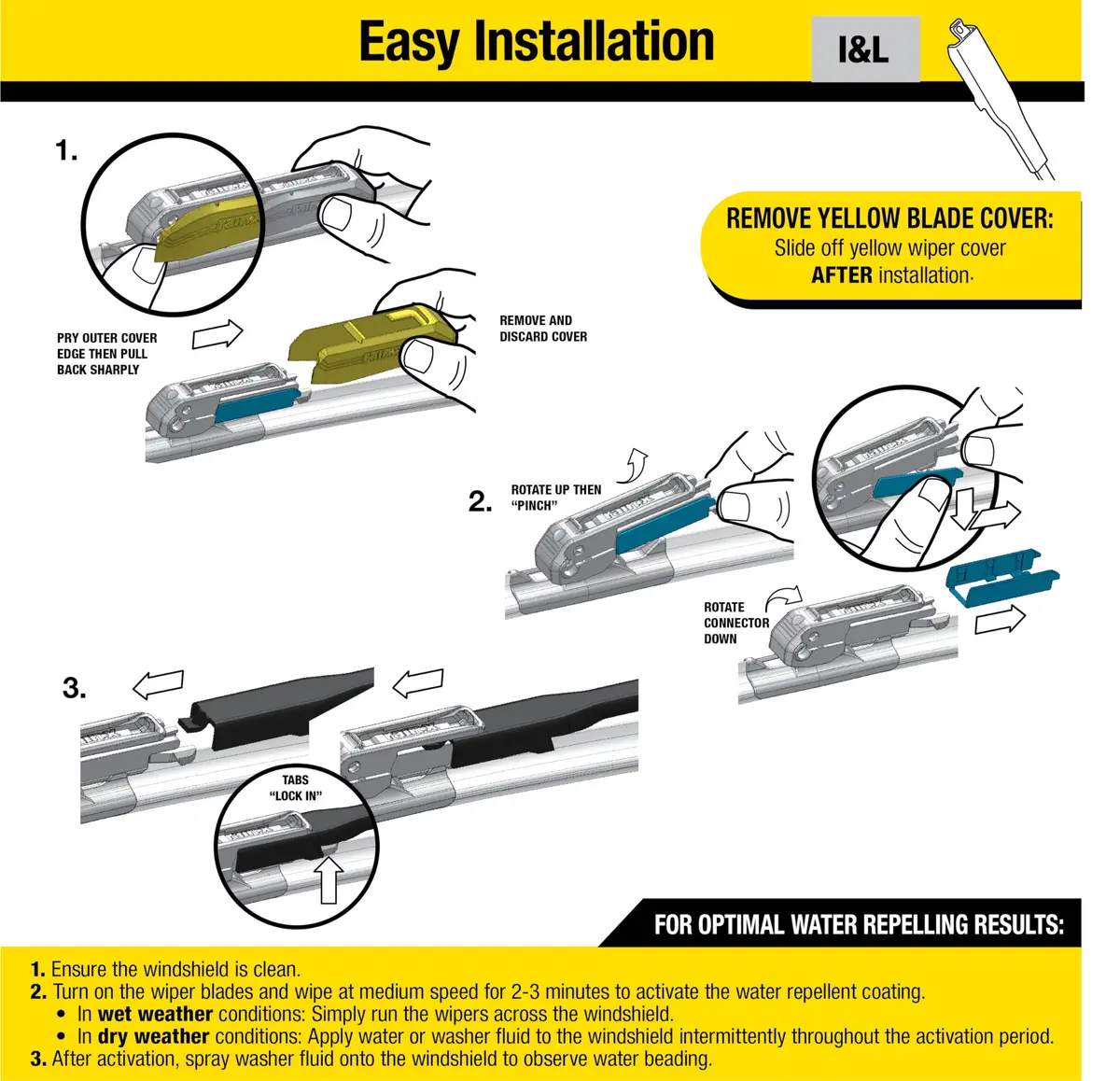 Rain-X 14" Water Repellency Wiper Blades | All Weather Streak-Free Visibility - view 5