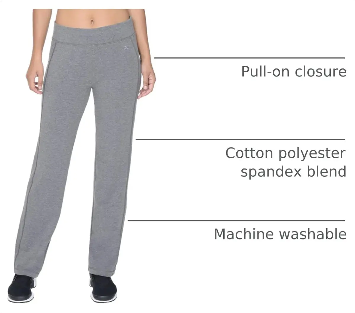 Danskin Plus Size Women's Sleek Fit Yoga Pant Charcoal 3X | Flared Leg, Mid Rise, Cotton Blend - view 4