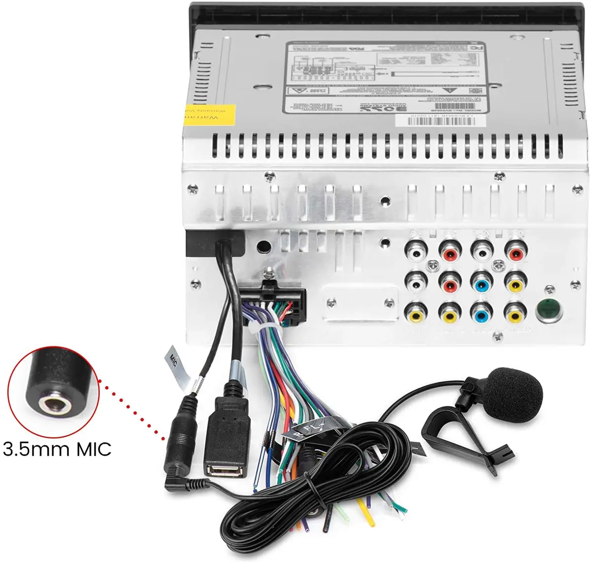FingerLakes Microphone Assembly for Car Head Units | Omni-Directional 3.5mm Mic with 3M Cord & Dash Mount - view 6