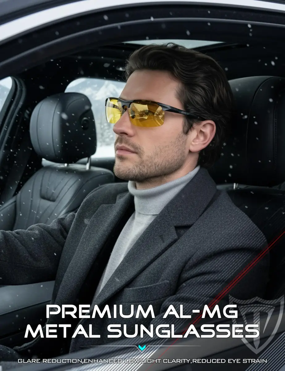 ATTCL Polarized Night Driving Glasses UV400 Anti Glare Yellow Tinted Sunglasses for Men - view 2