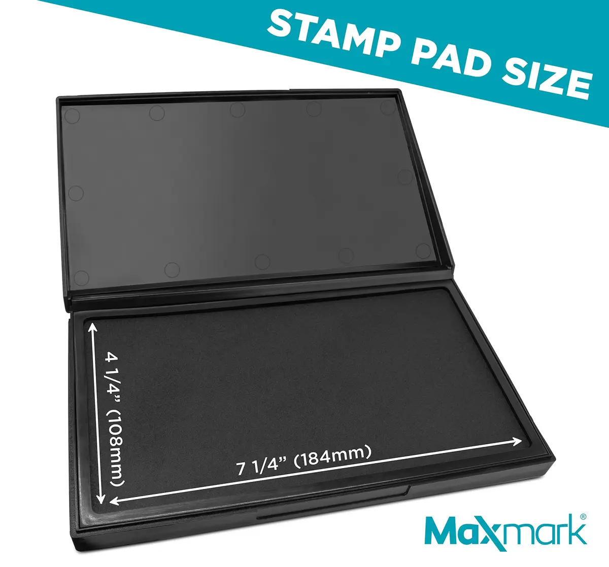 MaxMark Large Black Stamp Pad 4.25" x 7.25" | Premium Felt for Thousands of Crisp Impressions - view 3