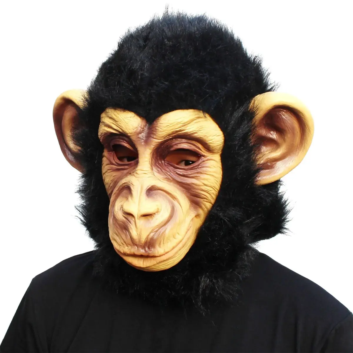 CreepyParty Monkey Mask for Adults, Natural Latex Monkey Costume Mask | 11.8 x 11.8 x 11.8 inches (30 x 30 x 30 cm) - main product image