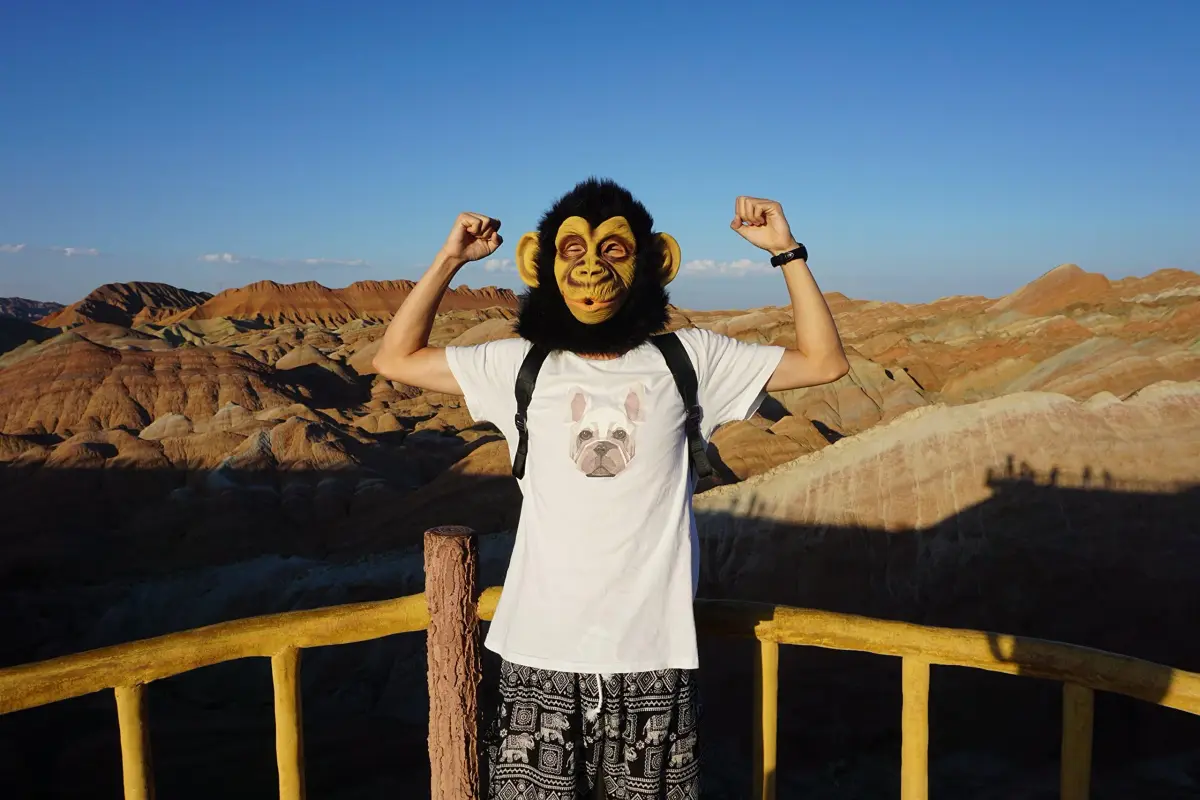 CreepyParty Monkey Mask for Adults, Natural Latex Monkey Costume Mask | 11.8 x 11.8 x 11.8 inches (30 x 30 x 30 cm) - view 5