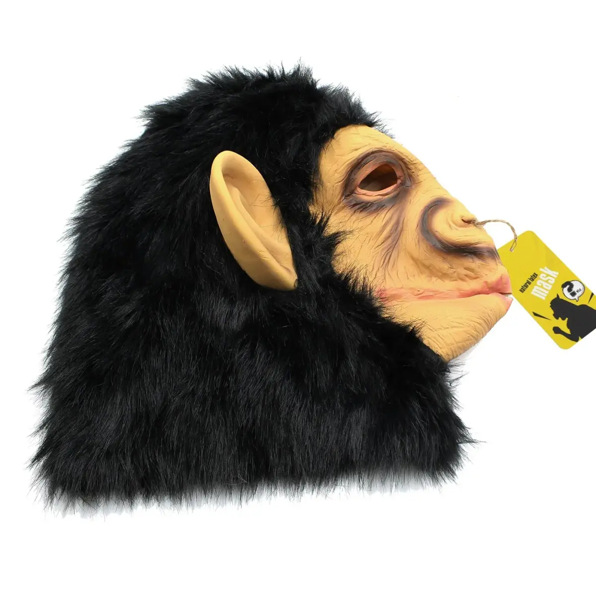 CreepyParty Monkey Mask for Adults, Natural Latex Monkey Costume Mask | 11.8 x 11.8 x 11.8 inches (30 x 30 x 30 cm) - view 4