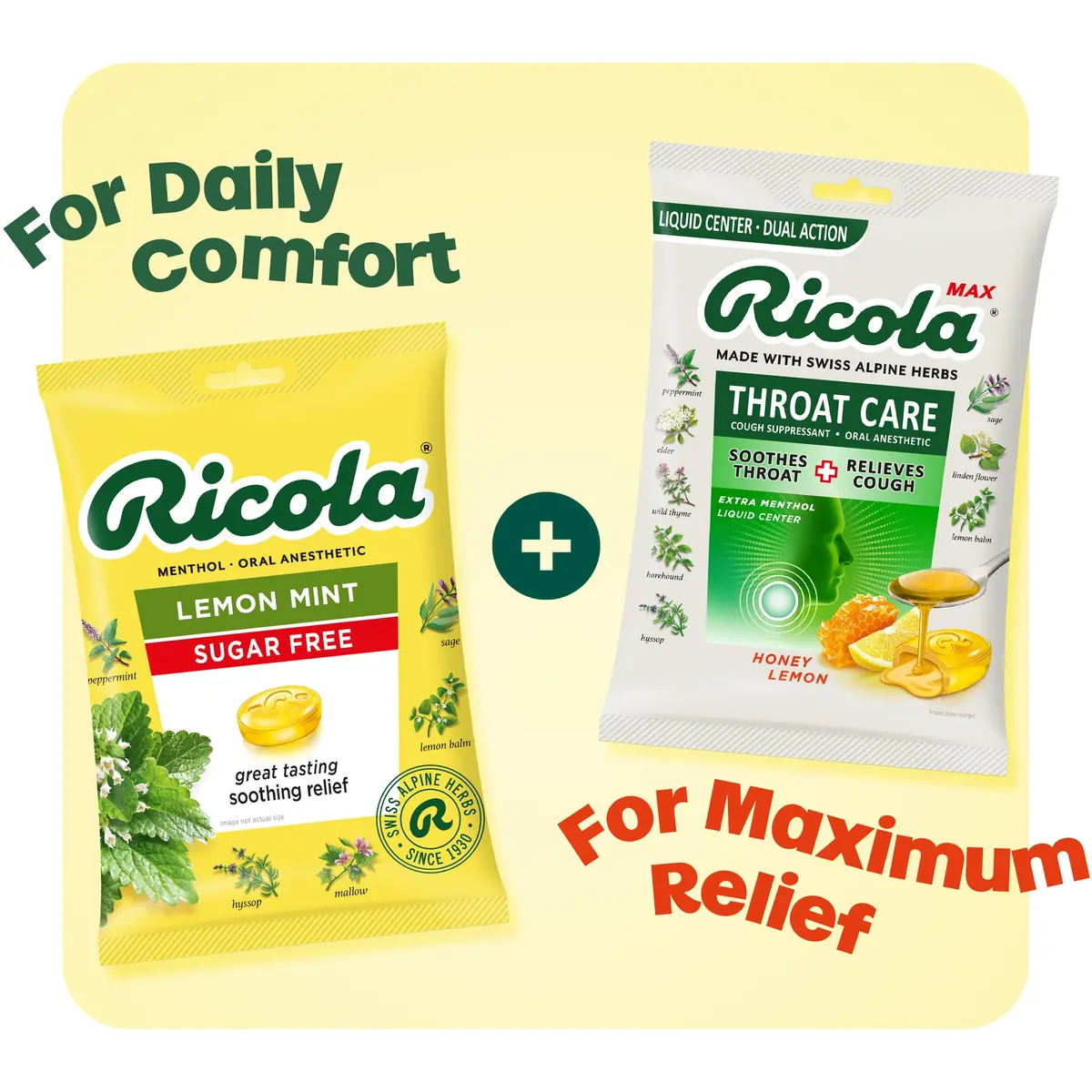 Ricola Sugar Free Lemon Mint Throat Drops 45 Count | Swiss Herbal Soothing Lozenges for Dry Throat - view 6