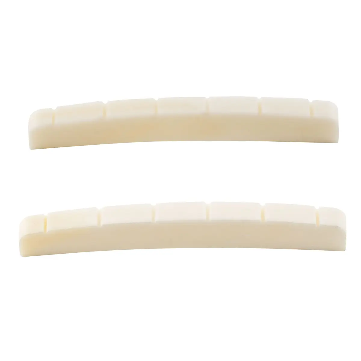 Musiclily Bone Nut 43mm Slotted Curved Bottom for Electric Guitar | Real Bone, 2 pcs - main product image