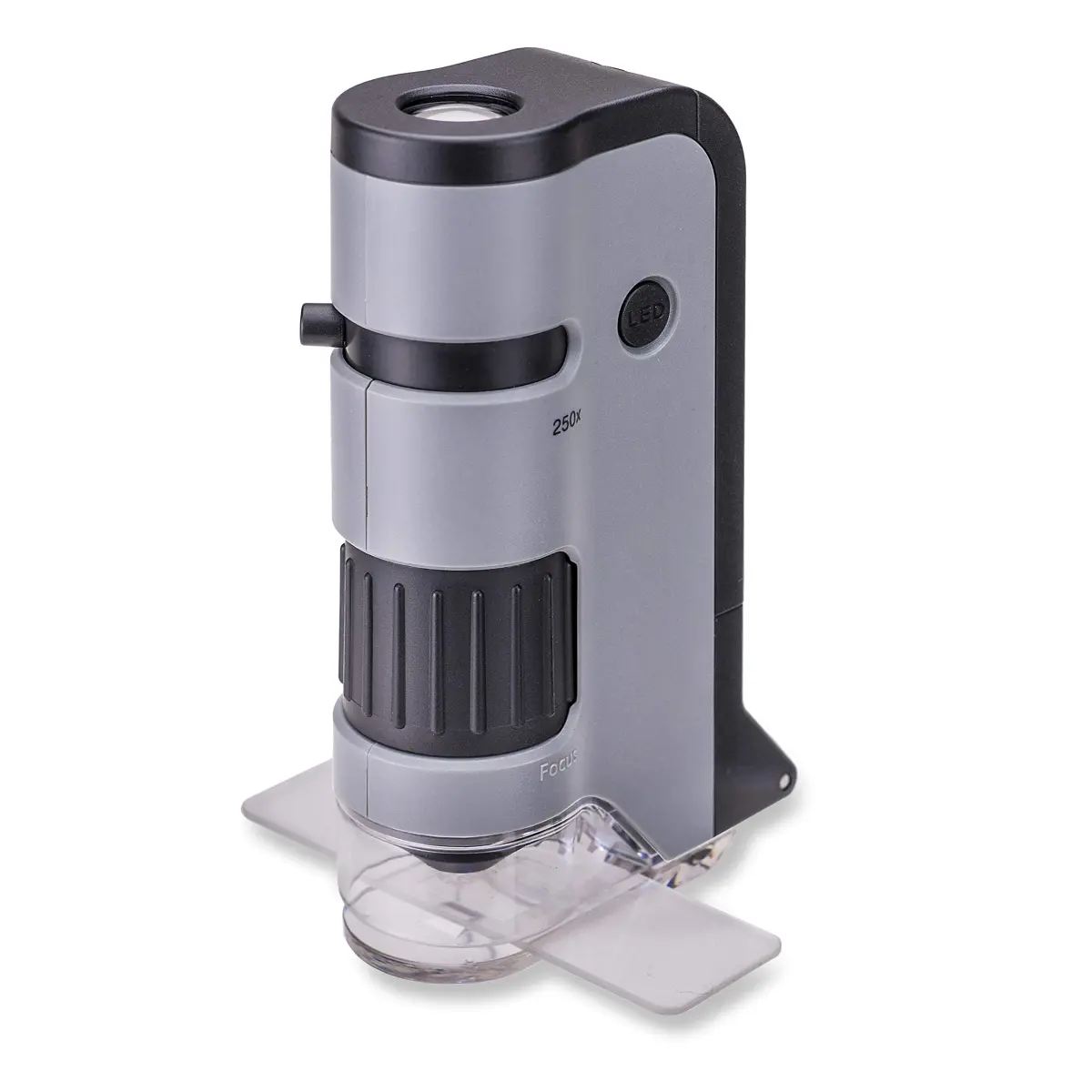 Carson MicroFlip 100x-250x LED & UV Pocket Microscope Set of 4 | STEM Handheld Microscope with Smartphone Adapter Clip - view 4