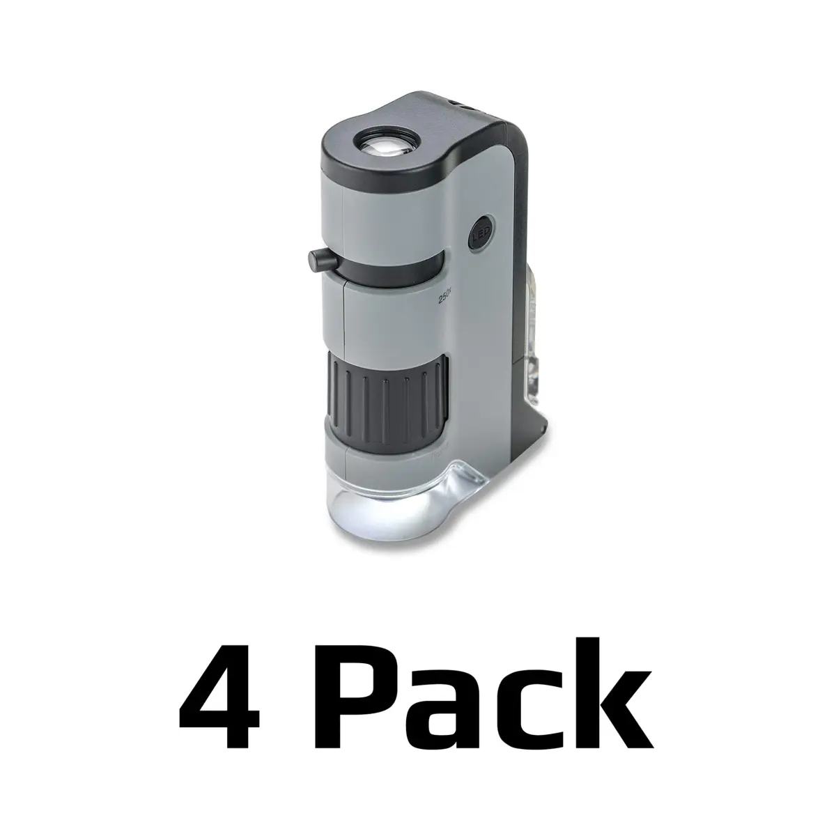 Carson MicroFlip 100x-250x LED & UV Pocket Microscope Set of 4 | STEM Handheld Microscope with Smartphone Adapter Clip - view 2