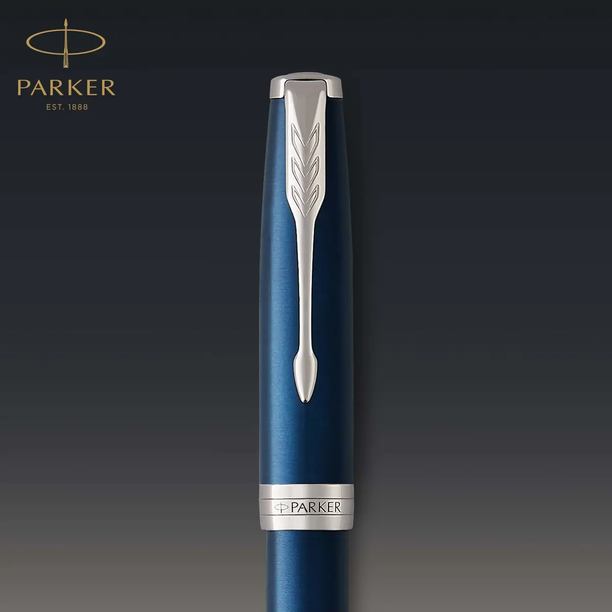 Parker Sonnet Blue Lacquer Rollerball Pen with Palladium Trim, Fine Point Black Ink (1931535) | Smooth Ink Flow - view 5