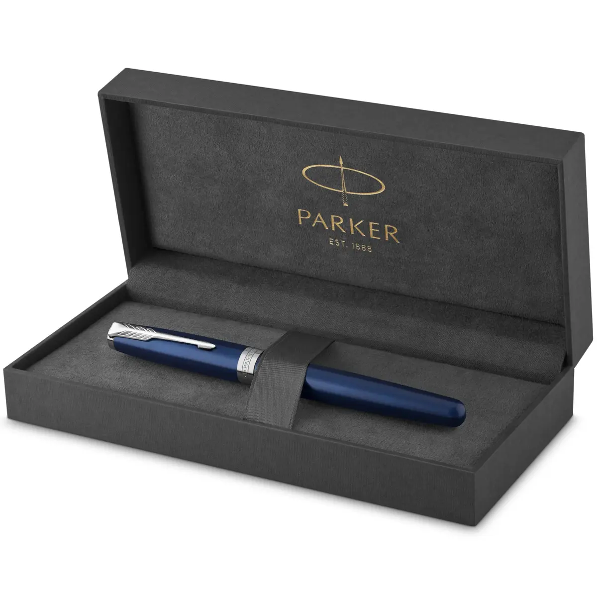 Parker Sonnet Blue Lacquer Rollerball Pen with Palladium Trim, Fine Point Black Ink (1931535) | Smooth Ink Flow - main product image