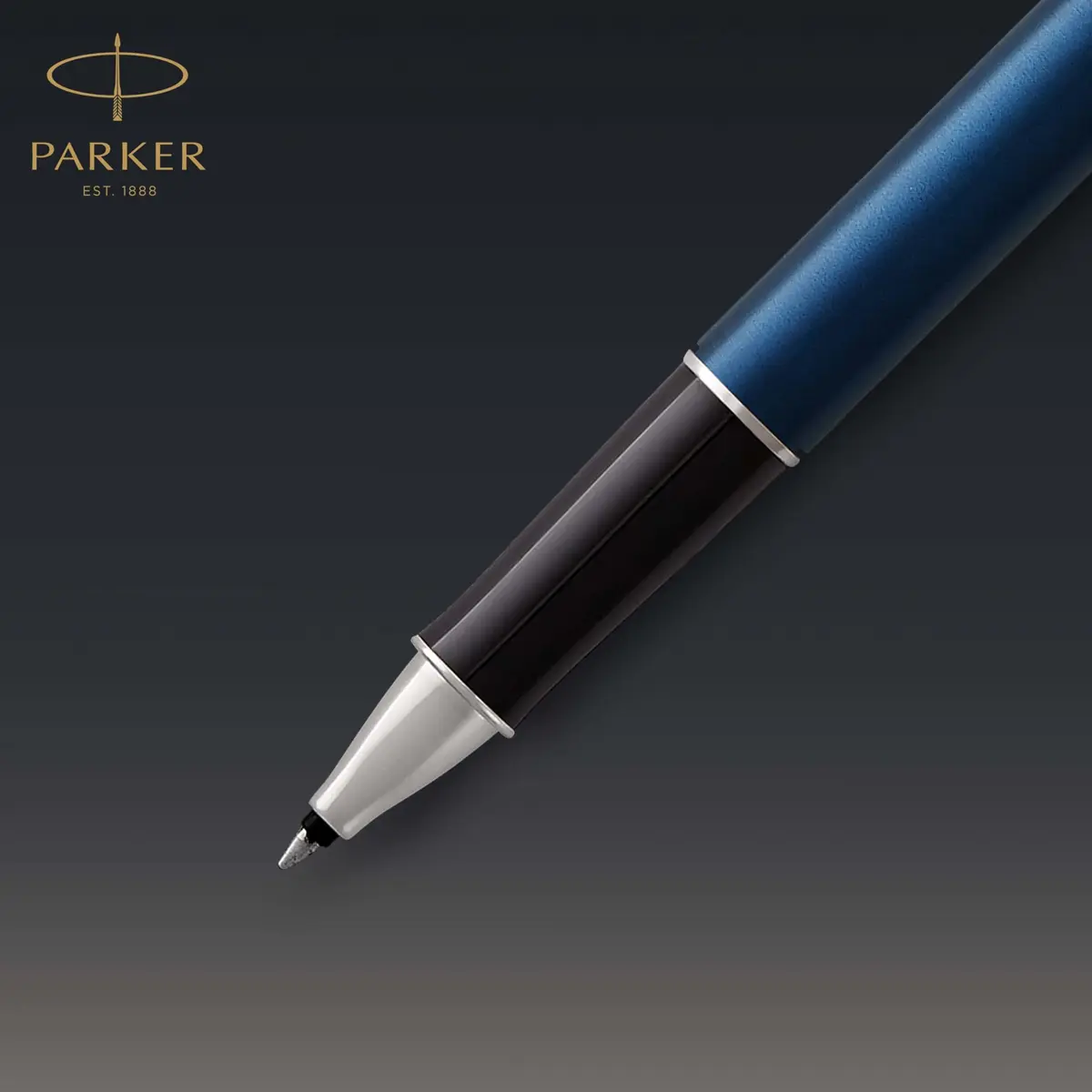Parker Sonnet Blue Lacquer Rollerball Pen with Palladium Trim, Fine Point Black Ink (1931535) | Smooth Ink Flow - view 3