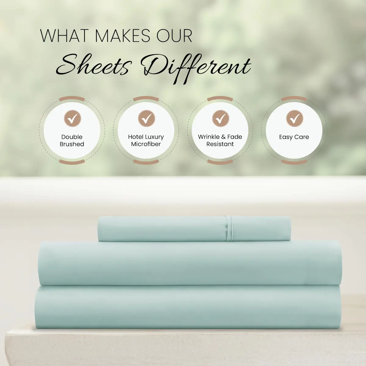 Linen Market Twin Bed Sheets Aqua | Deep Pocket Microfiber for Cooler Sleep - view 4