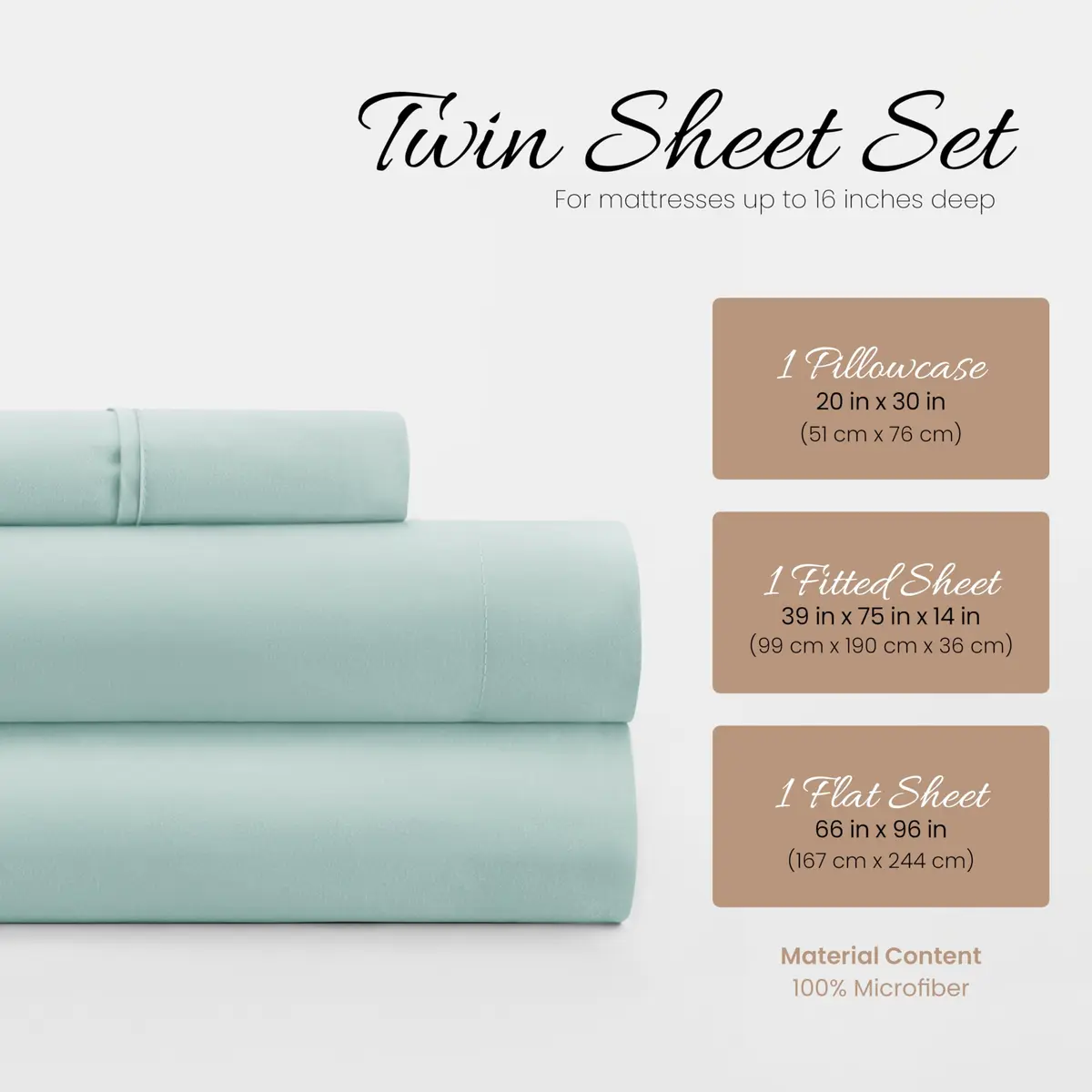 Linen Market Twin Bed Sheets Aqua | Deep Pocket Microfiber for Cooler Sleep - view 2