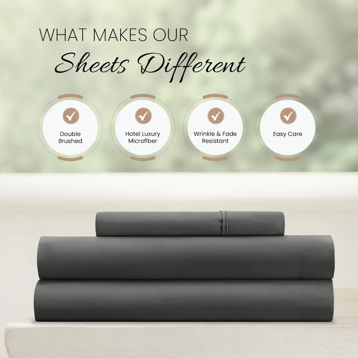 Linen Market Twin Bed Sheets Gray | Deep Pocket Microfiber for Cooler Sleep - view 4